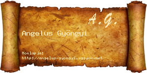 Angelus Gyöngyi névjegykártya